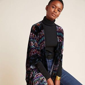 NEW Anthropologie Titania Burnout Velvet Kimono